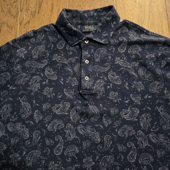 Polo Ralph Lauren Men's Paisley AOP Cotton Polo Shirt Classic Fit Large - Picture 2 of 8